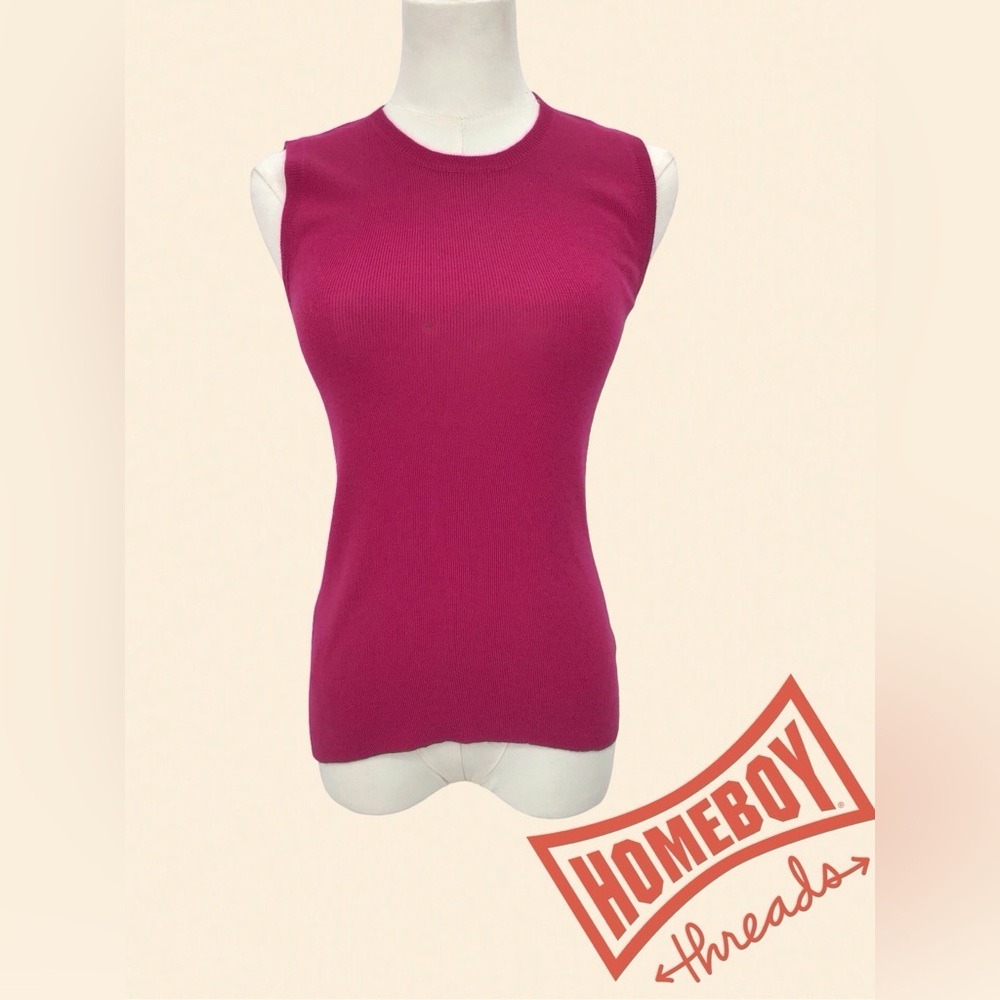 Prada Sleeveless Knit Top Size 42 Pink Fair